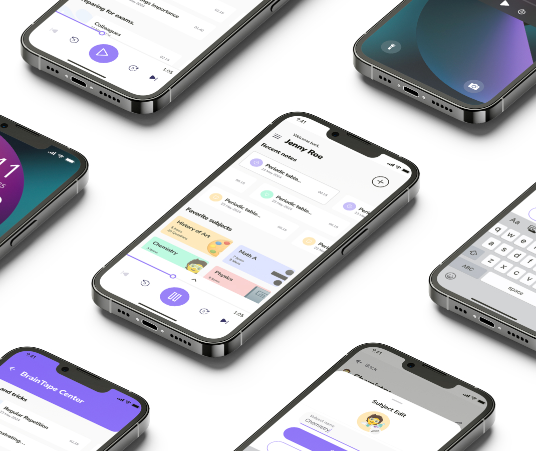 MVP mobile app and an effective landing page for an audio-orientated study tool called BrainTape