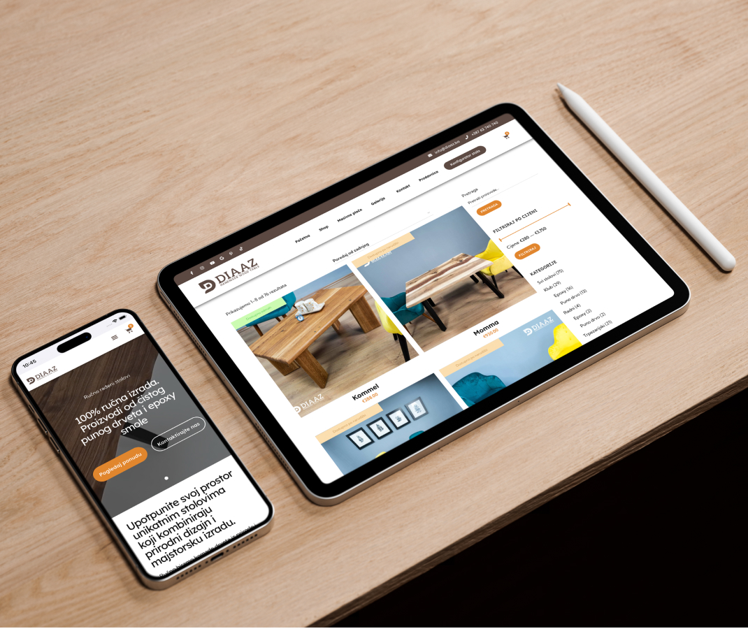 Powerful eCommerce solution for hand-made furniture shop