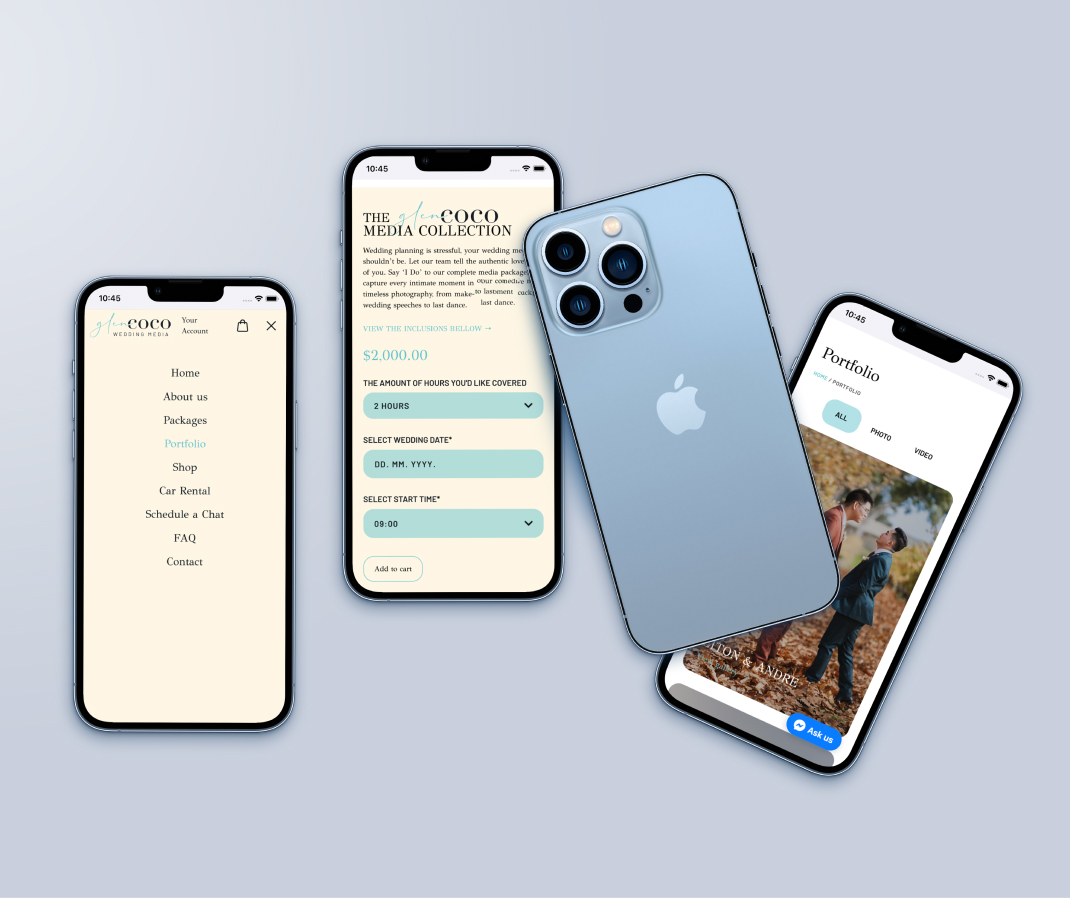Wedding videographer/photographer site tailored for great user experience