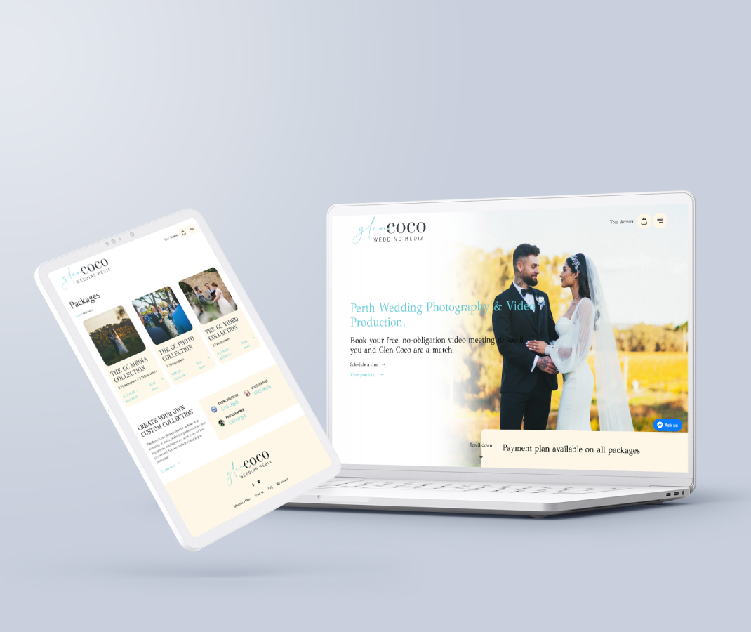 Wedding videographer/photographer site tailored for great user experience